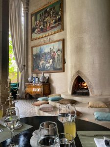 Hotel Lobby with nice Design Moroccan style.