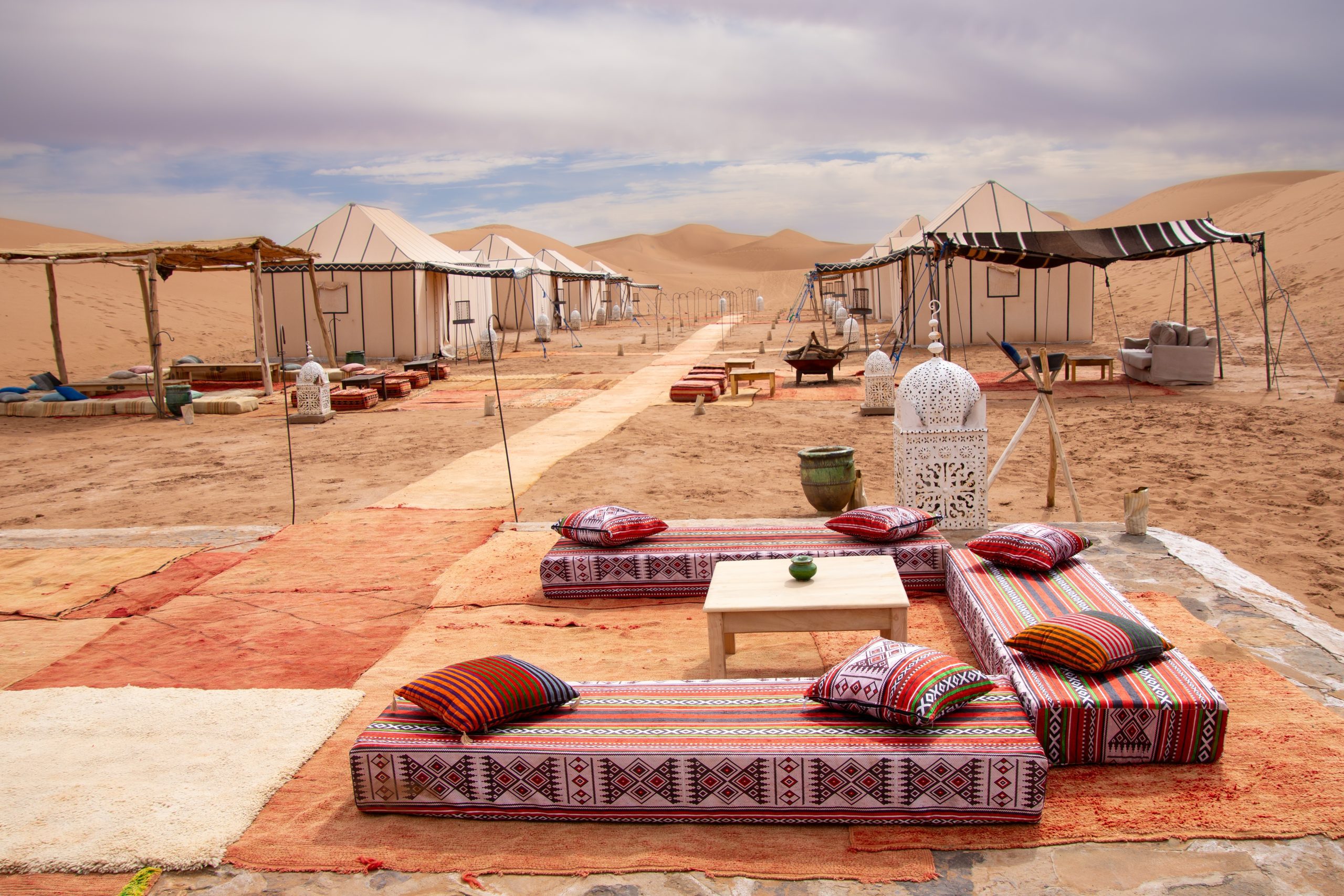 Luxuriöses Bivouac-Camp in der Sahara-Wüste.