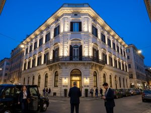 Boutique-Hotel-Fassade in Rom, geeignet für Firmenevents